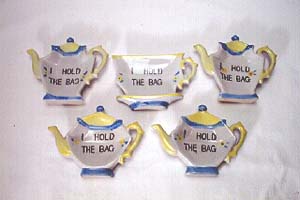 Vintage Figural Teapot Tea Bag Holders
